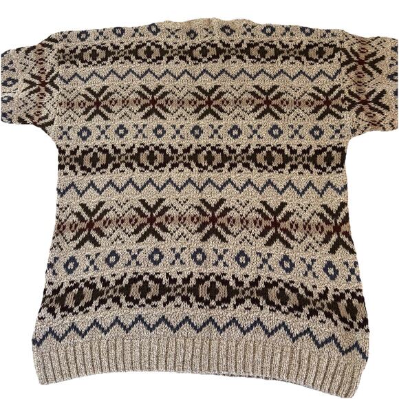 Vintage Liberty Nordic/Fair Isle Pattern Knit Grandpa Sweater Men's Size Medium - Picture 4 of 10